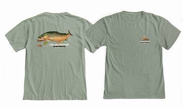 Fins and Feathers Guide Service Mega Brown Logo T