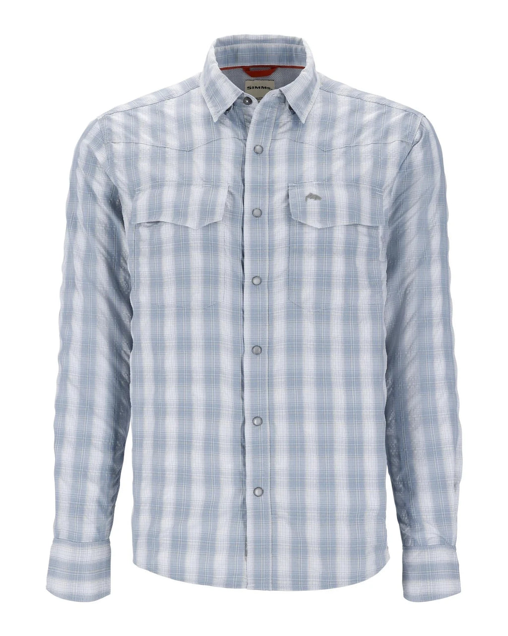 Blue and white plaid shirt simms big sky shirt