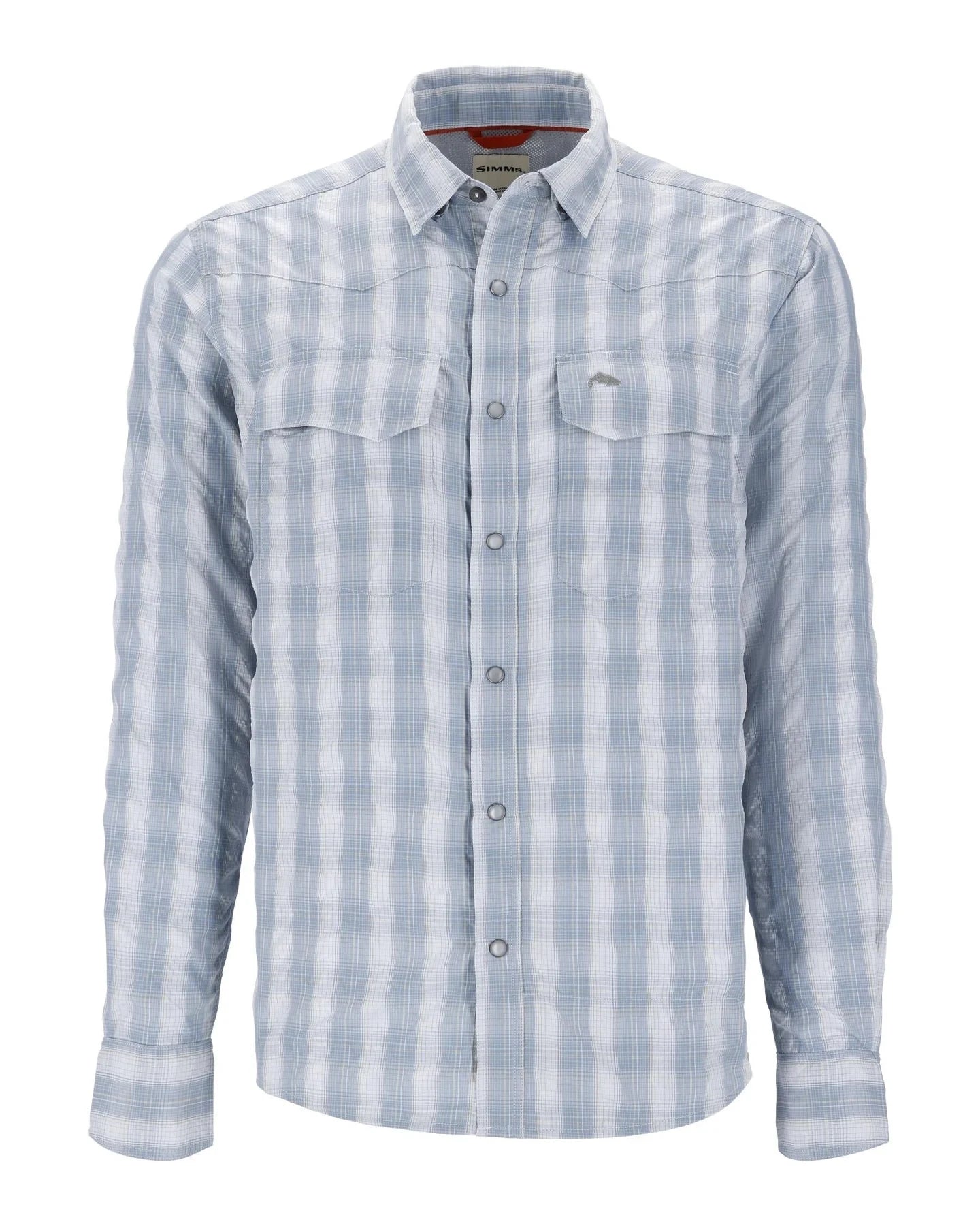Blue and white plaid shirt simms big sky shirt